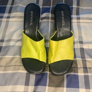 Lime Green & Black Sandals